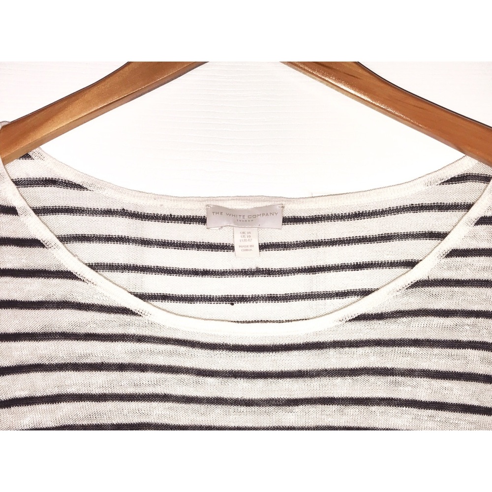 GUC size 10 Navy/white linen White Company sweater - Picture 3 of 8